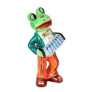 Vintage 40s Porcelain Frog in Tuxedo Playing Accordion Figurine Made in Japan